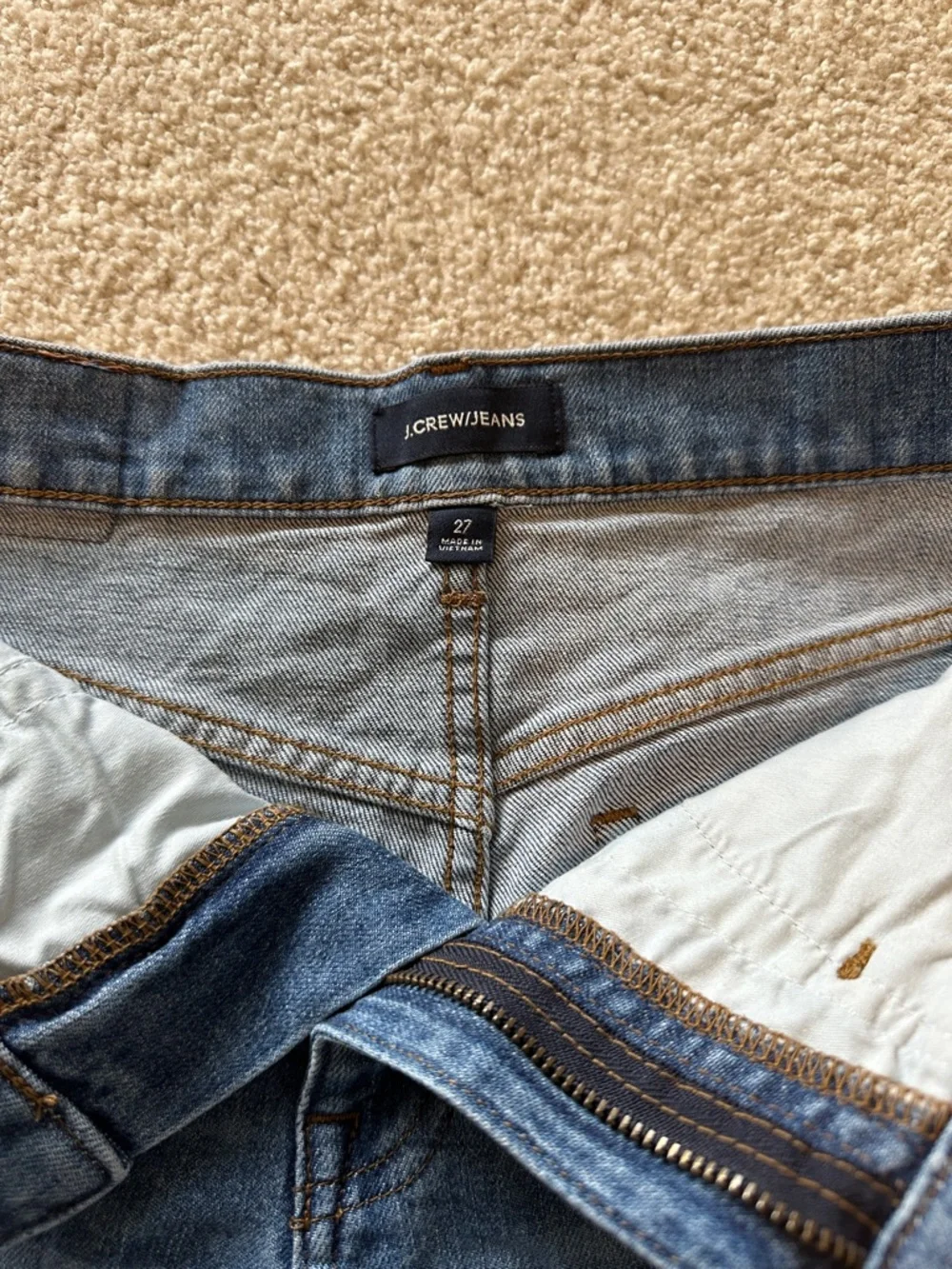 J. Crew Distressed Mid-Blue Denim Shorts